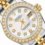 26mm Rolex Datejust 6917 18K Gold Diamond Bezel MOP Dial Steel Woman's Watch