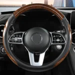 15 Wood Grain Leather Steering Wheel Cover Car Accessories For Mercedes-Benz
