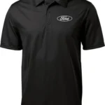 White Ford Oval Crest Chest Print Textured Polo Shirt
