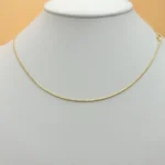 14K Gold Plated Chain Necklace - Box Style - 20in Long - 1.2mm