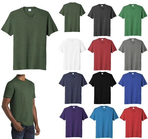 s-l500-200 MEN'S LIGHTWEIGHT, SHORT SLEEVE, COTTON / POLY BLEND, CREWNECK, T-SHIRT. S-4XL - Image 1