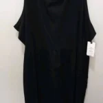 Womens Terra And Sky Size 2X 20W-22W Fabric Mix Dress Black NWT