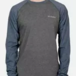 Columbia Men's Long Sleeve Raglan Tee Shark Navy Heather