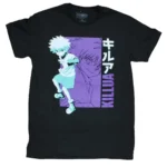 Hunter X Hunter Mens T-Shirt -Killua Purple Aqua Box Stance