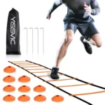 NEW LISTINGAgility Ladder and Cones 20 Feet 12 Adjustable Rungs Fitness Speed Training E...