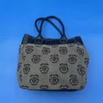 Tommy Hilfiger Purse Handbag Tote Brown w/ Black Leather