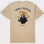 LAST CALL CO. Mens Tacos Beer Tacos Y Cerveza Funny Reaper Shirt New S-3XL
