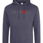 PTSD 'IM Broken' (OK) Hoodie, Veterans Quote, Mental Health Awareness 'LOOK NEW'