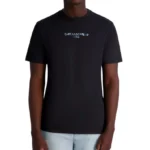 KARL LAGERFELD Paris Black T-Shirt Cotton Lightweight Camo Logo Regular Fit L