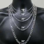 3/5/7/9mm Stainless Steel Figaro Chain Necklace Men Women Link Jewelry 16-30