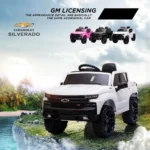 24V Ride On Car Licensed Chevrolet Silverado 2-Seater Electric Truck Kids Toy