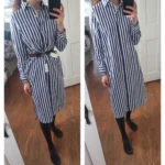Steve Madden Purple White Striped Shirt Dress Size X-Small XS New