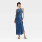 Women's Satin Halter Maxi Slip Dress - A New Day
