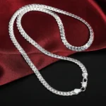 925 Sterling Solid Silver Chain Necklace Jewelry for Women Men Fashion Gift