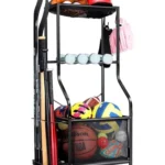 Sports Equipment Garage Organizer - Rolling Storage with wheels, 3-Tier Sport...