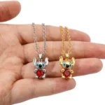 Stitch Heart Necklace Movie Television Jewelry Lilo Stitch Cartoon Pendant