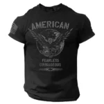 American Fearless Men's T Shirt USA Warrior Military Style Tee