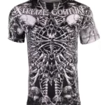 Xtreme Couture By Affliction Men's T-Shirt CATACOMBS White Skull Biker S-5XL