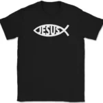 Jesus Fish T-Shirt Christian Pray Praise Worship Jesus Christ God Tee